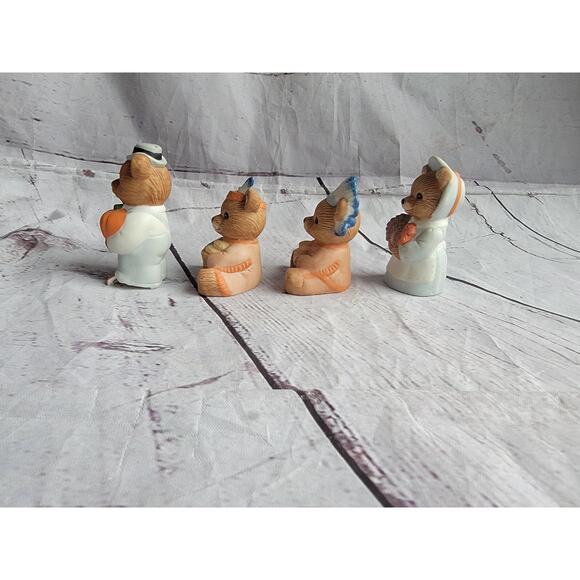 Homco Figurines Autumn Harvest Thanksgiving Bears Set #5312 READ - Picture 8 of 11